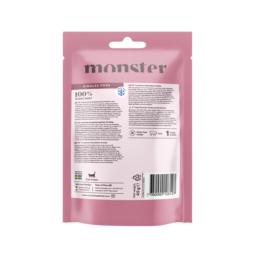 Monster Cat Treats Freezies Pork 45g