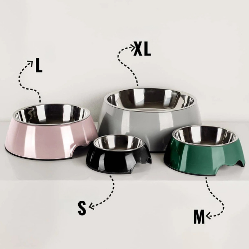 Ne&no® hundskål 2-pack – rostfritt stål & melamin, halkfri och tål maskindisk