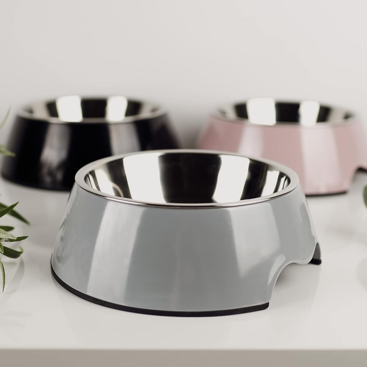 Ne&no® hundskål 2-pack – rostfritt stål & melamin, halkfri och tål maskindisk