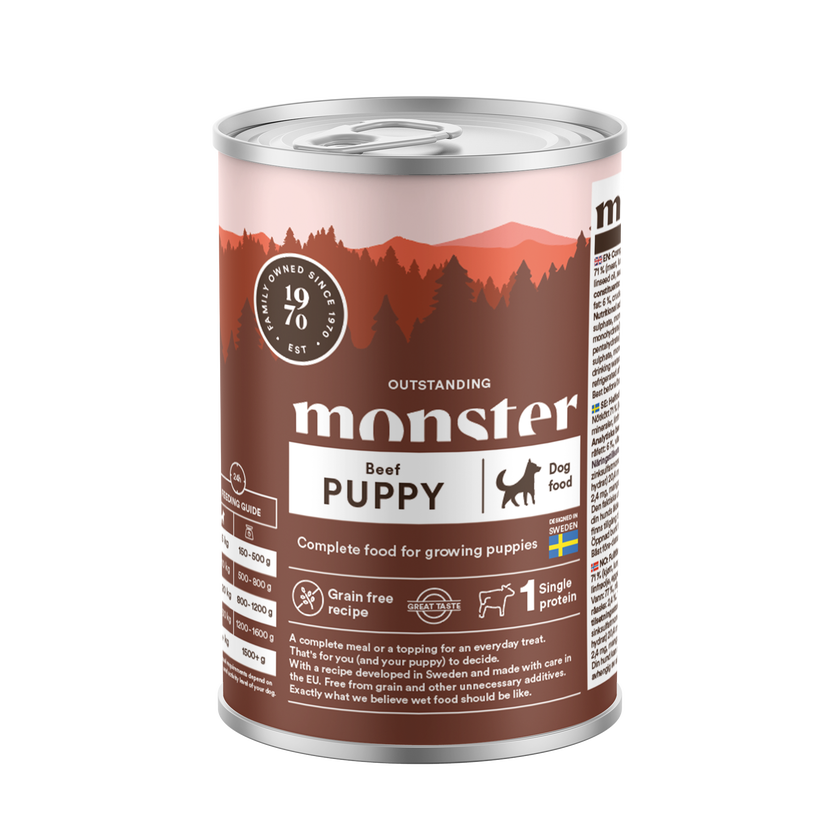 Monster Vådfoder Puppy Beef 400g