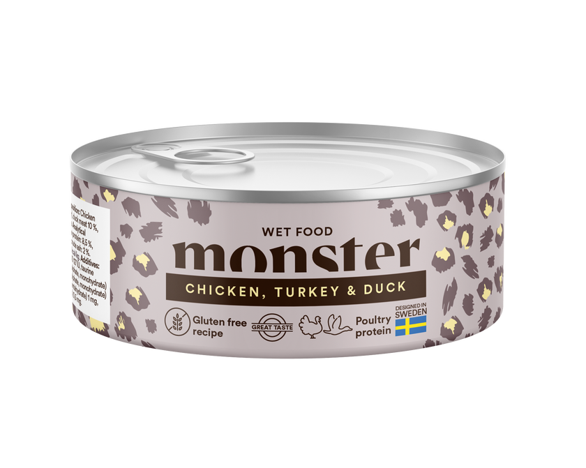 Monster Cat Adult Vådfoder Multi Chicken, Turkey & Duck 100g