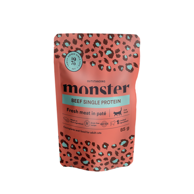 Monster Cat Pouches Adult Beef 85g (16 pack)