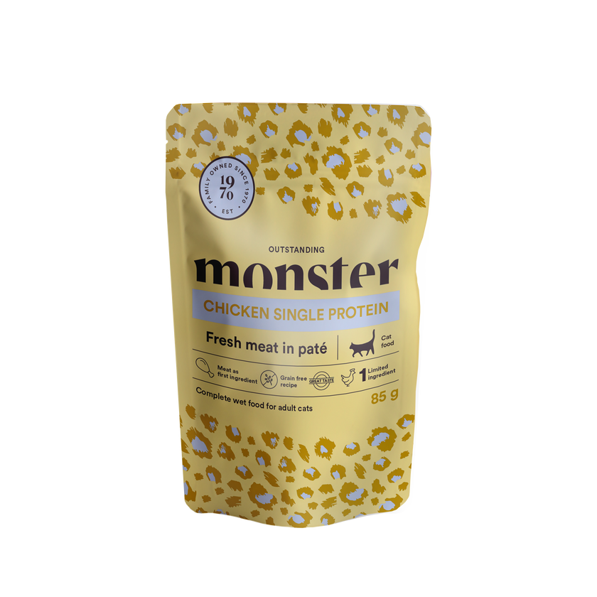 Monster Cat Pouches Adult Chicken 85g (8 pack)
