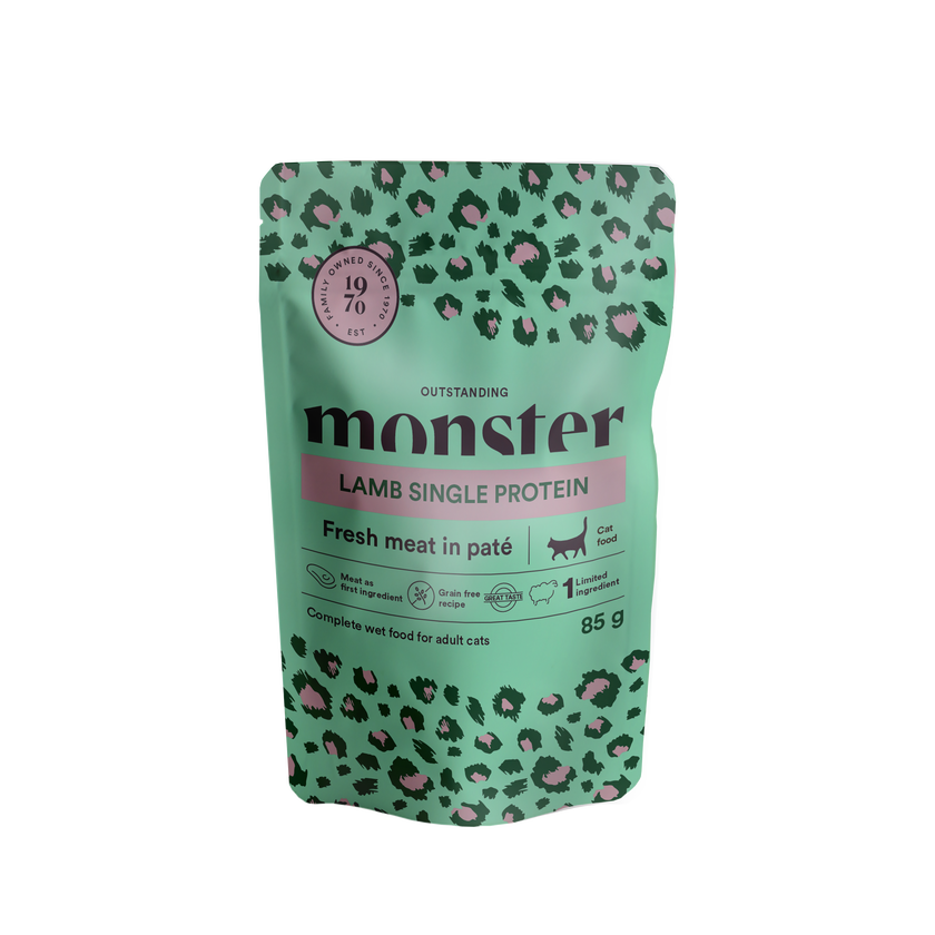 Monster Cat Pouches Adult Lamb 85g (8 pack)