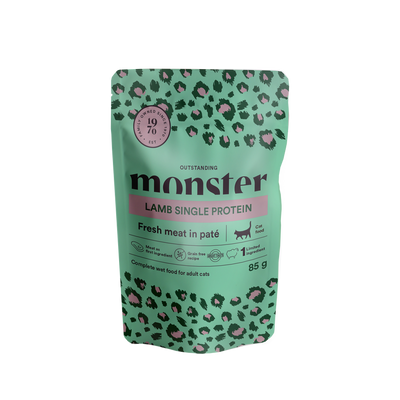Monster Cat Pouches Adult Lamb 85g (16 pack)