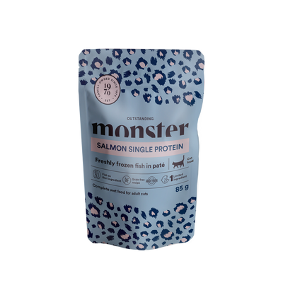 Monster Cat Pouches Adult Salmon 85 g (8 pack)