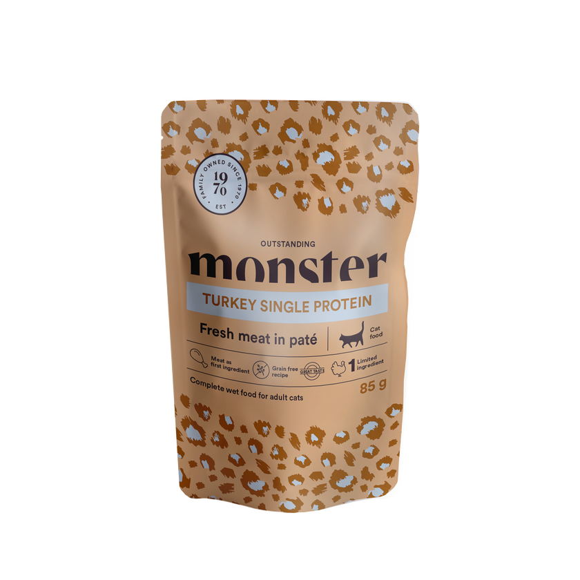 Monster Cat Pouches Adult Turkey 85g (8 pack)