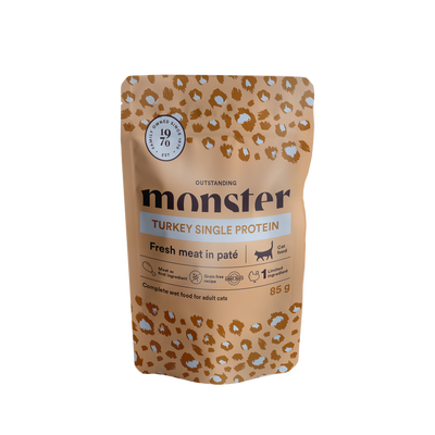 Monster Cat Pouches Adult Turkey 85g (16 pack)