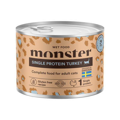 Monster Cat Adult Vådfoder Single Turkey Can 200g