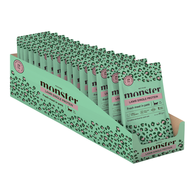 Monster Cat Pouches Adult Lamb 85g (16 pack)