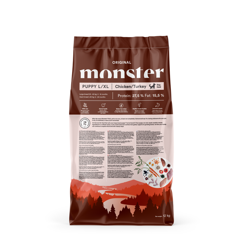Monster Original Puppy Large Kyckling & Kalkon