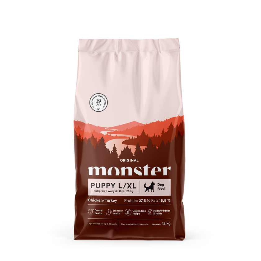 Monster Original Puppy Large Kyckling & Kalkon
