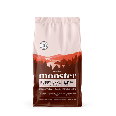 Monster Original Puppy Large Kyckling & Kalkon