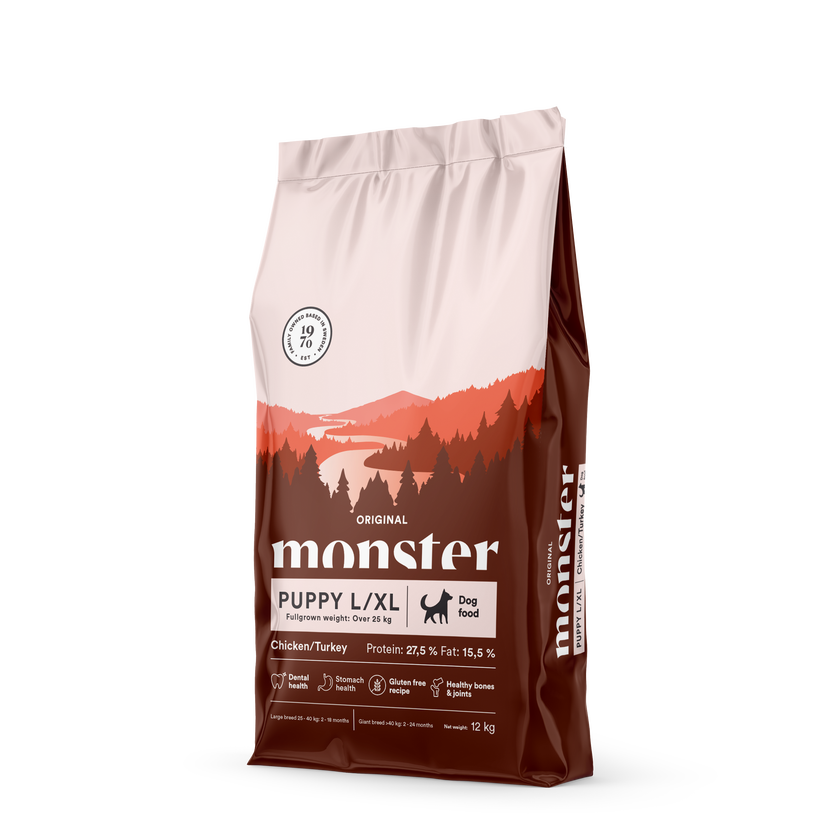 Monster Original Puppy Large Kyckling & Kalkon