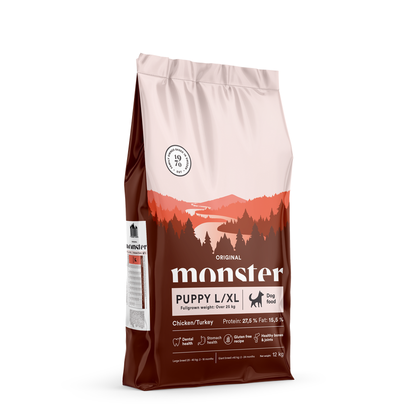 Monster Original Puppy Large Kyckling & Kalkon