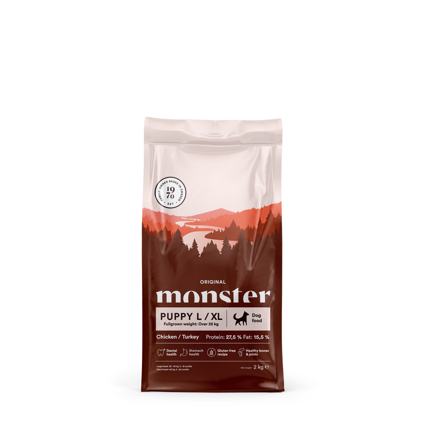 Monster Original Puppy Large Kyckling & Kalkon
