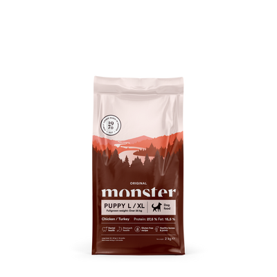 Monster Original Puppy Large Kyckling & Kalkon