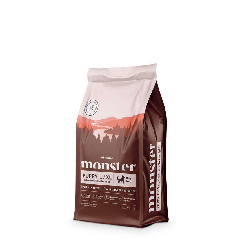 Monster Original Puppy Large Kyckling & Kalkon