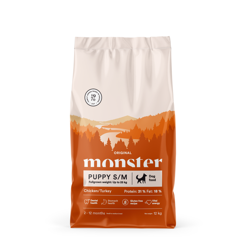 Monster Original Puppy S/M kyckling & kalkon