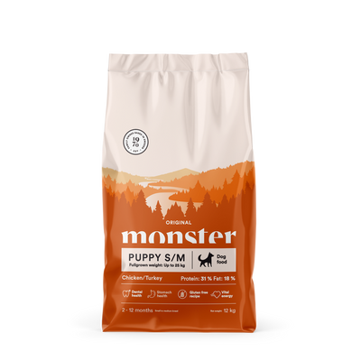 Monster Original Puppy S/M kyckling & kalkon