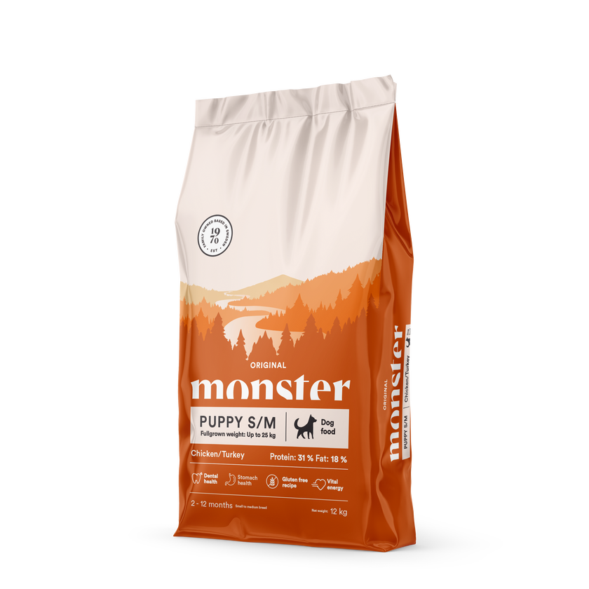 Monster Original Puppy S/M kyckling & kalkon