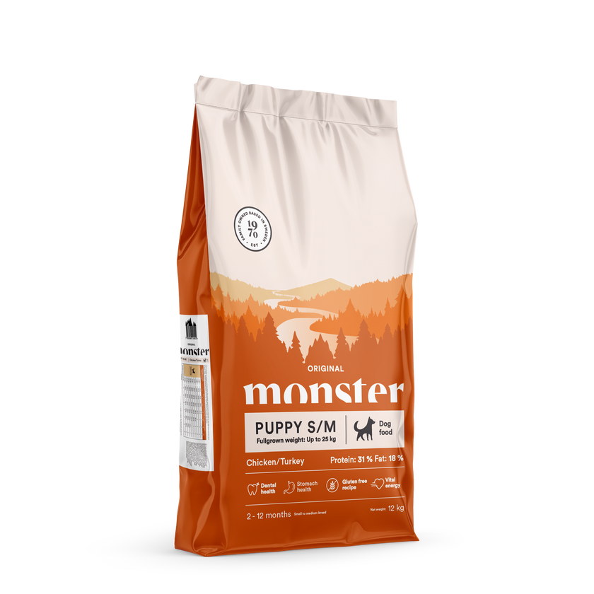 Monster Original Puppy S/M kyckling & kalkon