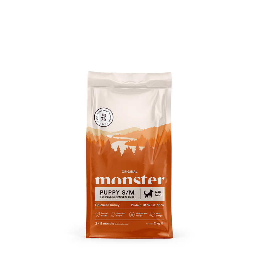 Monster Original Puppy S/M kyckling & kalkon