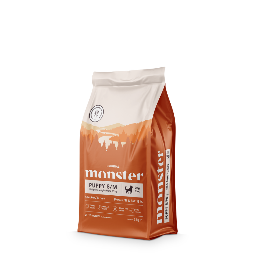 Monster Original Puppy S/M kyckling & kalkon