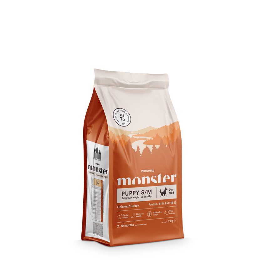 Monster Original Puppy S/M kyckling & kalkon