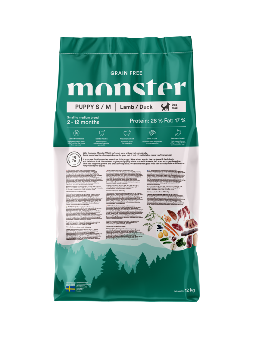 Monster Dog Grain Free Puppy All Breed Lamb/Duck 12kg