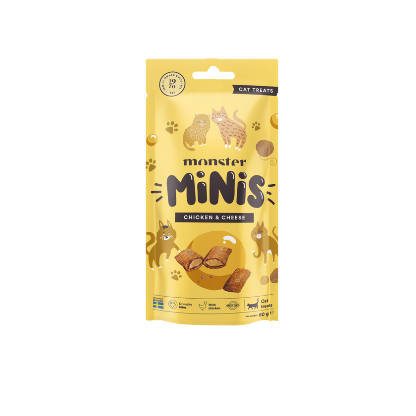Monster Cat Treats Minis Chicken & Cheese 60g