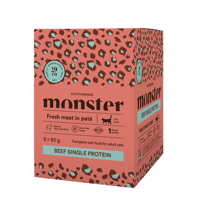 Monster Cat Pouches Adult Beef 85g (8 pack)