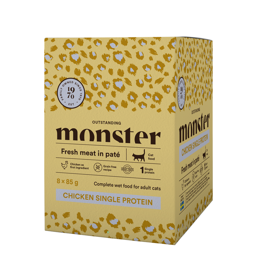 Monster Cat Pouches Adult Chicken 85g (8 pack)