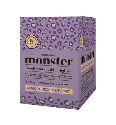 Monster Cat Pouches Senior Chicken & Turkey 85g (8 pack)