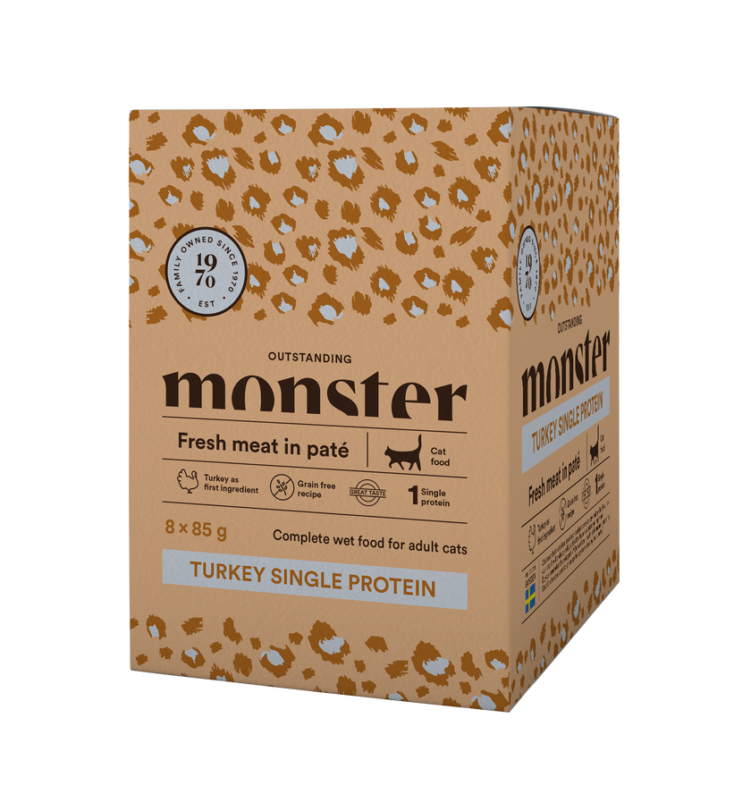 Monster Cat Pouches Adult Turkey 85g (8 pack)