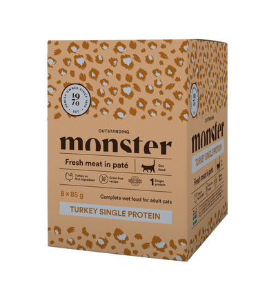 Monster Cat Pouches Adult Turkey 85g (8 pack)