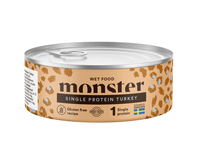 Monster Cat Adult  Vådfoder Single Turkey Can 100g
