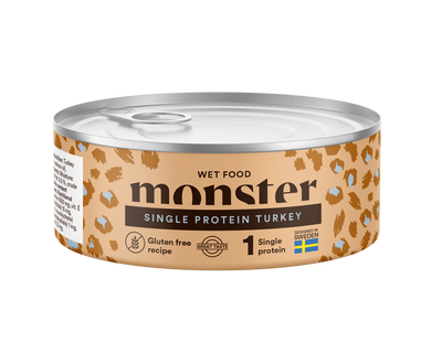 Monster Cat Adult  Vådfoder Single Turkey Can 100g