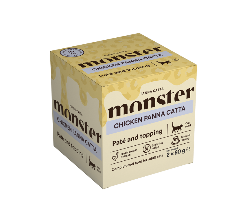 Monster Cat Pâté Panna Catta Chicken 2-pack 80 g (12 pcs)