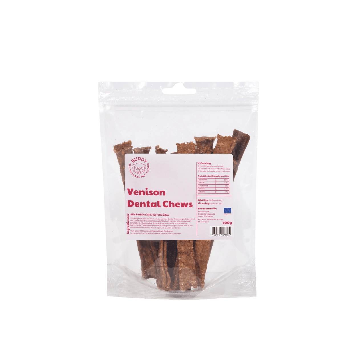 Venison Dental Chews - Hjort 100g - Dapple